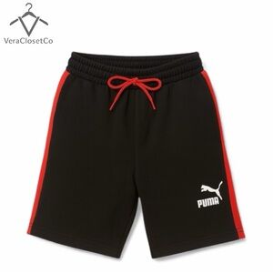 PUMA Black & Red Fleece-Lined Athletic Shorts | Size M | Excellent Condition